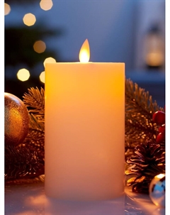 Светодиодная свеча восковая «Белая», 15×7 см, от батареек АААx3, свечение тёплое белое Luazon lighting