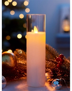 Светодиодная свеча «Белая», 20×5.5 см, от батареек AAx2, свечение тёплое белое Luazon lighting