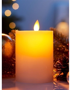 Светодиодная свеча восковая «Белая», 12×7 см, от батареек АААx3, свечение тёплое белое Luazon lighting