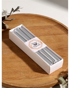 Набор свечей античных, 1.9×20 см, 6 шт., серебряный металлик Дарим красиво