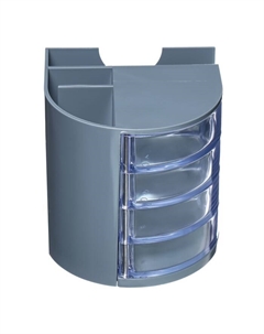 Подставка-органайзер для канцелярии пластиковаяиковая Venezia, Classic, серая Erichkrause