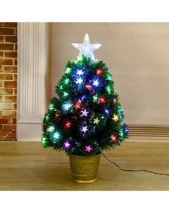 Искусственная ёлка с гирляндой Led настольная «. Звезда», 60 см, d нижнего яруса 35 см, 55 ПВХ веток отгибаются Зимнее волшебство