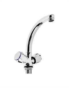 Смеситель для кухни "ЦС-СМ" ЭМ902046, двухвентильный, на гайке, литой излив, хром Центр сантехники