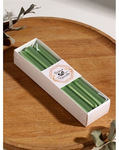 Набор свечей античных, 1.9×20 см, 6 шт., зелёный металлик Богатство аромата