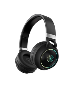 Наушники TFN Atom, беспроводные, BT 5.0, накладные, микрофон, FM, microSD, 300 мАч, подсветка, черные Tfn