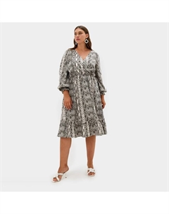 Платье миди женское plus-size, размер 58, бежевое Mist