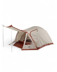 Палатка туристическая 4-местная kavkaz ume 4, 250×360×140 см, треккинговая, двухслойная, с тамбуром, бежевая Maclay