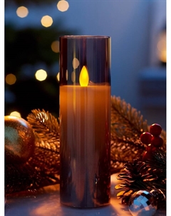 Светодиодная свеча «Серебристая», 16×5.5 см, от батареек AAx2, свечение тёплое белое Luazon lighting