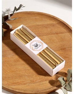 Набор свечей античных, 1.9×20 см, 6 шт., золотой металлик Богатство аромата