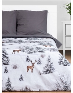 Постельное бельё евро «» Snow forest, поплин Этель