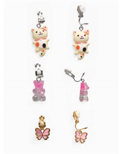 Набор детских украшений «Сказка», 5 предметов: цепочка единорог, 3 пары клипс, брелок мишка Выбражулька