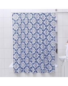 Штора для ванной комнаты «. Венеция», 180×180 см, полиэстер, сине-серая Доляна