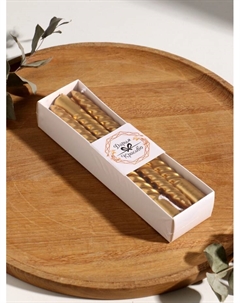 Набор свечей витых, 1.9×20 см, 6 шт., золотой металлик Богатство аромата