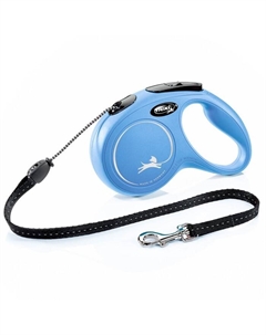 Рулетка New Classic М (до 20 кг) 5 м трос, синяя Flexi