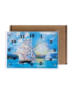 Часы-картина настенные, интерьерные "Корабли", бесшумные, 25 х 35 см Сюжет