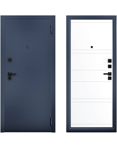 Входная дверь в квартиру «Ультра Марвин Букле», 870×2060 мм, правая, цвет графит синий/эмалит арктик Берлога