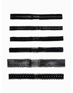 Чокер «Ассорти» ажур, (набор 6 шт.), чёрный,30.5 см Qf