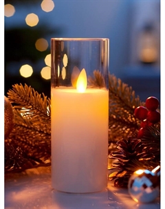 Светодиодная свеча «Белая», 14×5.5 см, от батареек AAx2, свечение тёплое белое Luazon lighting