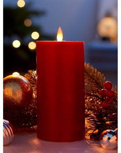 Светодиодная свеча восковая «Глубокий красный», 17×7 см, от батареек АААx3, свечение тёплое белое Luazon lighting