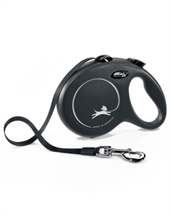 Поводок-рулетка New Classic L. Лента 5 м для собак до 50 кг Черный Flexi