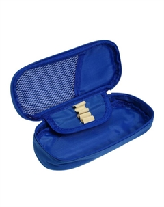 Пенал - футляр школьный, на молнии, 2 отделения, текстиль, синий Calligrata