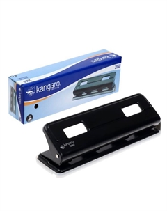 Дырокол стальной 16 листов, 2040, на 4 отверстия, с линейкой Kangaro