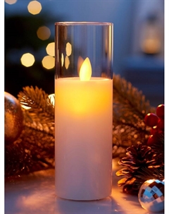 Светодиодная свеча «Белая», 16×5.5 см, от батареек AAx2, свечение тёплое белое Luazon lighting