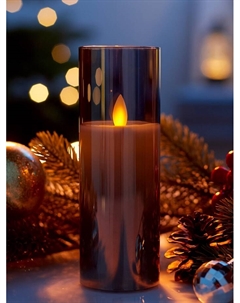 Светодиодная свеча «Серебристая», 20×5.5 см, от батареек AAx2, свечение тёплое белое Luazon lighting