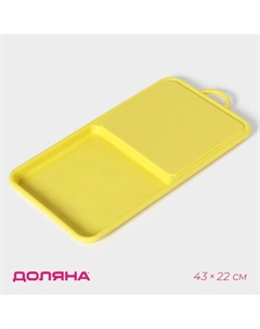 Доска разделочная с лотком «Симплекс», 43×22×2 см, цвет МИКС Доляна