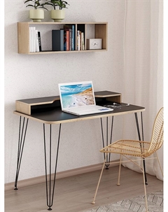 Стол письменный «Базис 3», с полкой, 1100×600×1518 мм, цвет чёрный Mobi