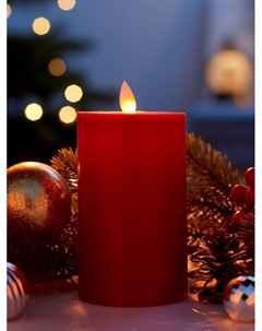 Светодиодная свеча восковая «Глубокий красный», 15×7 см, от батареек АААx3, свечение тёплое белое Luazon lighting