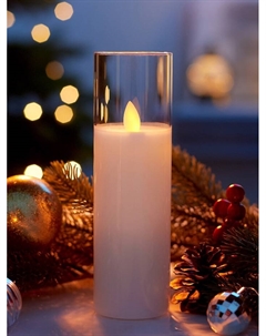 Светодиодная свеча «Белая», 18×5.5 см, от батареек AAx2, свечение тёплое белое Luazon lighting