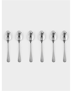 Набор столовых ложек «Эмили», длина 20.5 см, 6 шт., нержавеющая сталь, серебристый Доляна