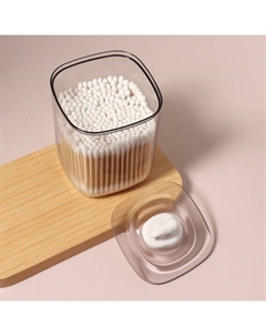 Органайзер для хранения «Медведь», с крышкой, 9×9×13.5 см, белый, прозрачный Qf