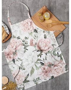 Фартук «. Пионы», 60×70 см, 100% хлопок, саржа 190 г/м² Этель