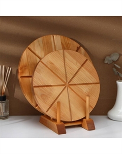 Набор деревянных разделочных досок на подставке «Итальяно», d=30, d=25 см, пропитаны минеральным маслом, берёза Adelica