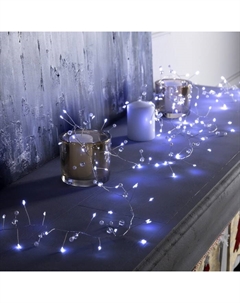 Гирлянда «Мишура» 2 м роса с насадками «Шарики», IP20, серебристая нить, 100 LED, батарейки ААх3 (нет в комплекте), свечение белое Luazon lighting