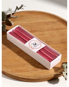 Набор свечей античных, 1.9×20 см, 6 шт., рубиновый металлик Богатство аромата