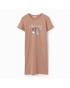 Туника домашняя женская "Кофе", бежевый, размер 48 Текстиль центр