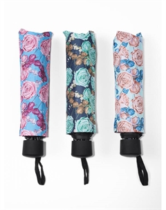 Зонт механический «Розы», эпонж, 4 сложения, 8 спиц, R=48/55 см, d=96 см, МИКС Qf