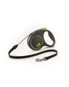 Рулетка Black Design S (до 12 кг) 5 м трос, черный/зеленый Flexi