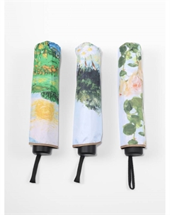 Зонт механический «Пейзаж», эпонж, 4 сложения, 8 спиц, R=48/55 см, d=96 см, МИКС Qf