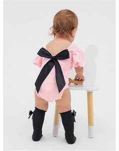 Боди для девочки «. Чёрный бант», рост 74-80 см, розовое Крошка я
