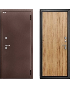 Входная дверь в квартиру «. Сибирь 3К Термо Рустик», 870×2050 мм, правая, цвет антик медь/рустик соломенный Берлога