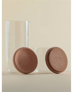 Банки для сыпучих SL Home «Алькорноке», 2 банки 280 ми, 2 банки 650 мл, с пробковой крышкой, на подставке, стекло, прозрачные Sima-land home