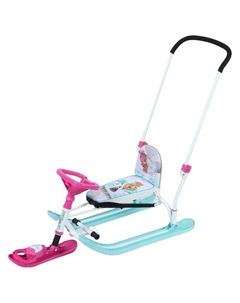 Снегокат «Twiny 2+» с забавными медвежатами, со спинкой, с родительской ручкой, голубой, розовый, TW2+/ЗМ Ника