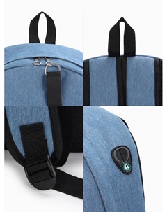 Рюкзак школьный на молнии, с карманами, однотонный, размер 30×10×41 см, голубой Fulldorn