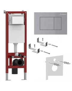 Инсталляция для унитаза Zentralmodul AR0501-0601M c кнопкой сатин (хром матовый) Asten readle