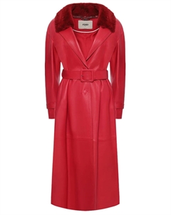 Пальто кожаное Fendi