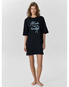 Туника женская черная с надписью "you me make so beautiful" Mark formelle